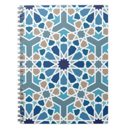 Caderno Espiral Padrão do Azulejo marroquino
