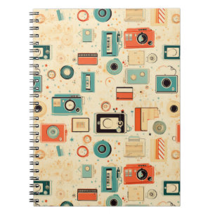 Caderno Espiral Padrão do livro de páginas do Vintage