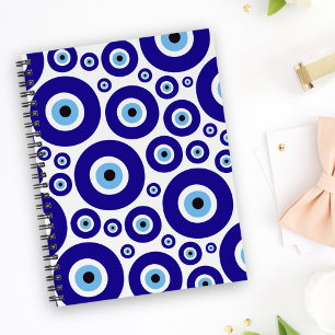 Caderno Espiral Padrão do Olho do Mal, Olho Grego, Olho Turco, Naz