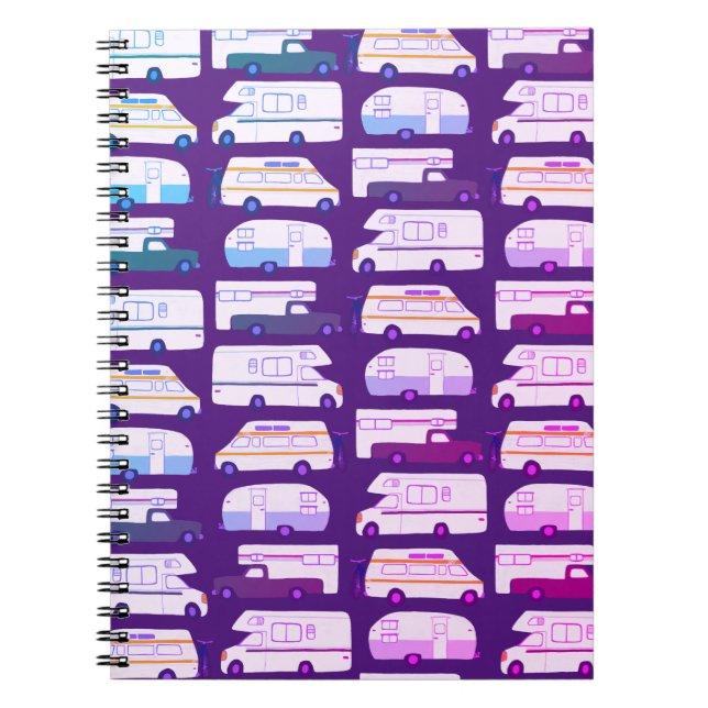 Caderno Espiral Padrão do Reboque do Camping RV da Vanlife (Frente)