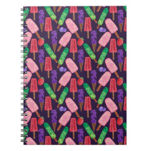 Caderno Espiral padrão do sorvete Padrão do lombo pirulito 6