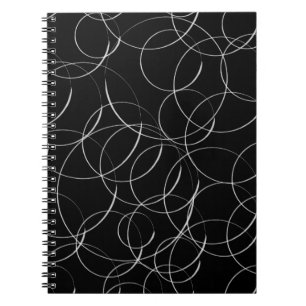 Caderno Espiral Padrão dos círculos brancos