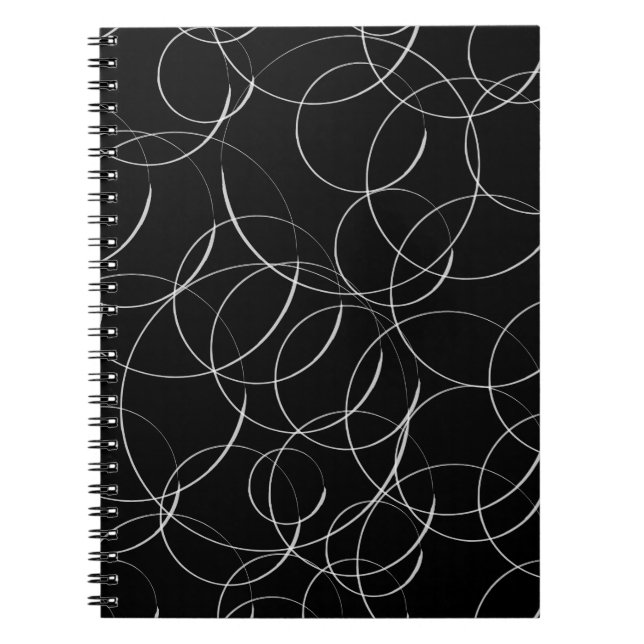Caderno Espiral Padrão dos círculos brancos (Frente)