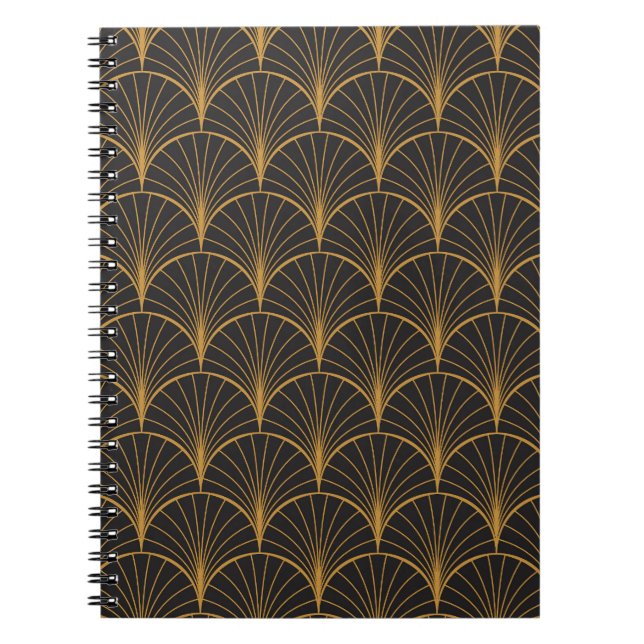 Caderno Espiral Padrão dos Círculos Geométricos de Art Deco (Frente)