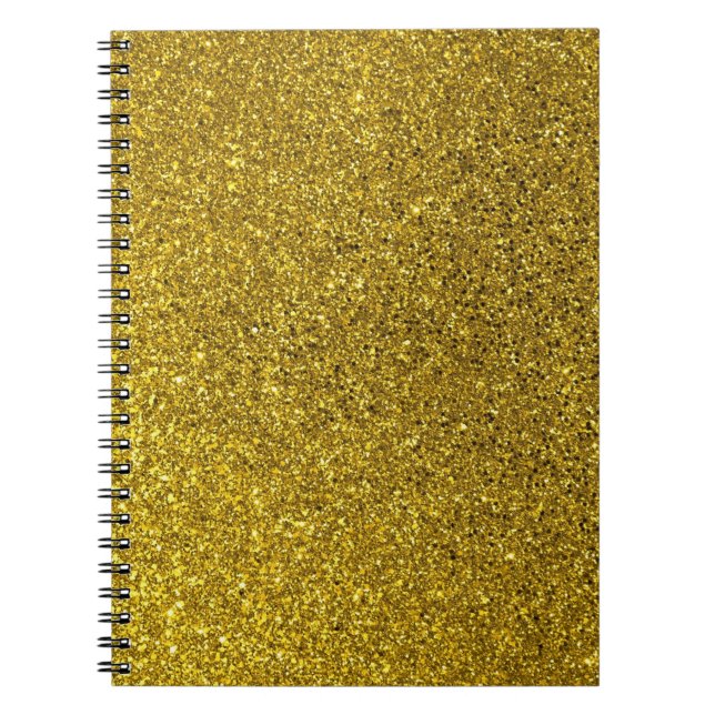 Caderno Espiral Padrão Dourado de brilho (Frente)
