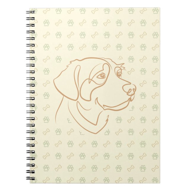 Caderno Espiral Padrão Dourado Retriever (Frente)