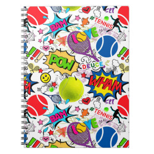 Caderno Espiral 😍 🤩 Padrão Eclecético de tênis 🎾