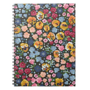 Caderno Espiral Padrão elegante decorativo sem costura com fluxo a