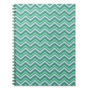 Caderno Espiral Padrão Emerald Chevron Facultado