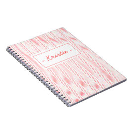 Caderno Espiral Padrão Encantador (Coral)