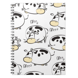 Caderno Espiral Padrão engraçado com animais infantis. Vintage cli