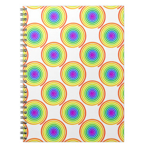 Caderno Espiral Padrão Espiral Arco-Íris