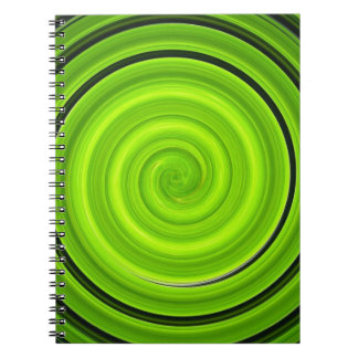 Caderno Espiral Padrão espiral verde-preto