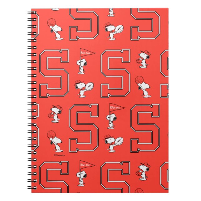 Caderno Espiral Padrão Esportivo da Varsity Snoopy (Frente)