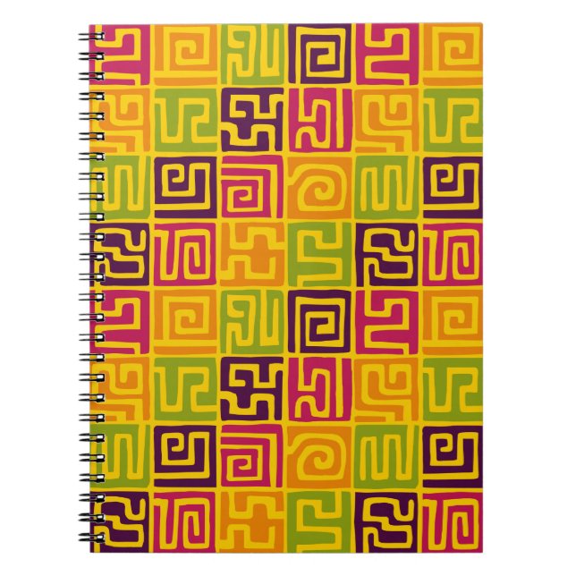 Caderno Espiral Padrão Estilo Kuba 071019 - Cores (Frente)