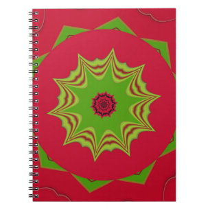 Caderno Espiral padrão étnico africano vermelho
