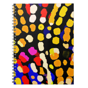 Caderno Espiral Padrão Expressivo de Reprodução de Cores
