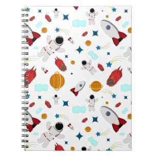 Caderno Espiral Padrão externo e astronauta do garoto
