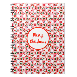 Caderno Espiral Padrão festivo de Natal