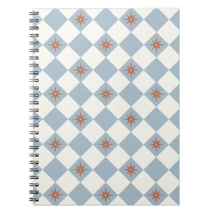 Caderno Espiral Padrão Flor Blue Diamond