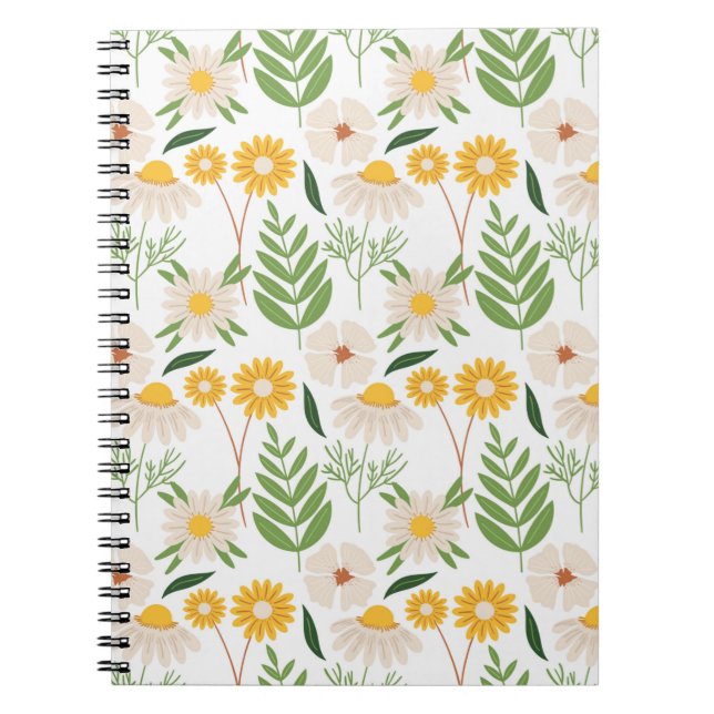 Caderno Espiral Padrão Floral (Frente)