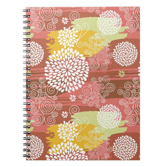 Caderno Espiral Padrão floral 2 (Frente)