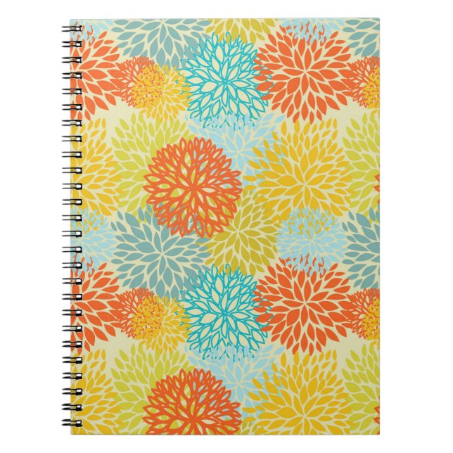 Caderno Espiral Padrão floral 3 (Frente)