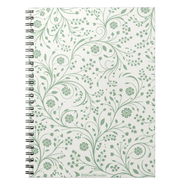 Caderno Espiral Padrão Floral Botânico Elegante – Natureza Minimal (Frente)