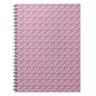 Caderno Espiral Padrão Floral Botânico Rosa com Videira e Design d