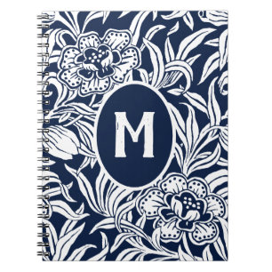 Caderno Espiral Padrão Floral Botânico Vintage Art Nouveau