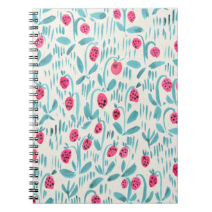 Caderno Espiral Padrão floral de cor aquosa sem costura na textur