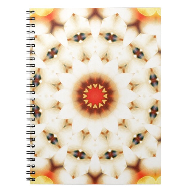 Caderno Espiral Padrão Floral de Creme de Sonho Suave (Frente)