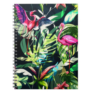 Caderno Espiral Padrão floral de fundo sem costura. Licença tropic