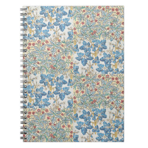 Caderno Espiral Padrão Floral de Gerânio Selvagem Art Nouveau Anti