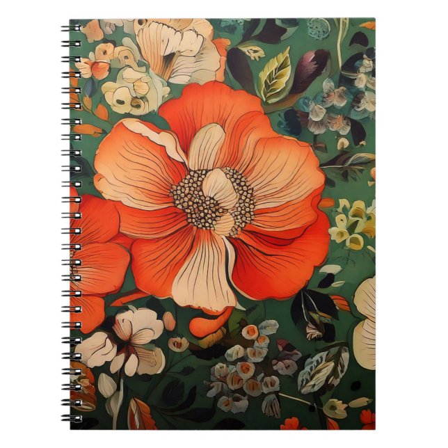 Caderno Espiral padrão floral de imperadores (Frente)