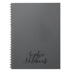 Caderno Espiral Padrão Floral de Monograma Elegante Nome Personali