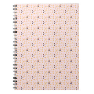 Caderno Espiral Padrão floral de pássaros