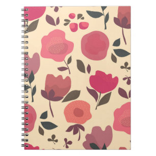 Caderno Espiral Padrão Floral De Poeira Do Boho Style.