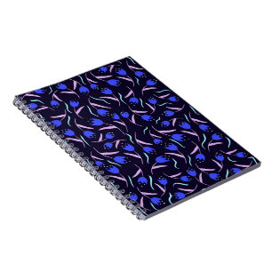 Caderno Espiral Padrão Floral de Primavera