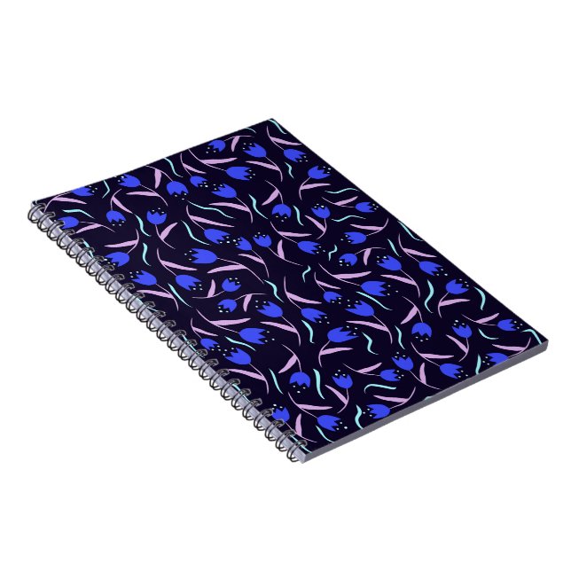 Caderno Espiral Padrão Floral de Primavera (Lado Direito)