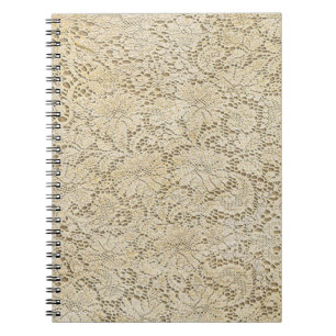 Caderno Espiral Padrão Floral do Crochet Lace antigo + suas ideias