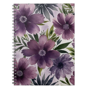 Caderno Espiral Padrão Floral Elegante