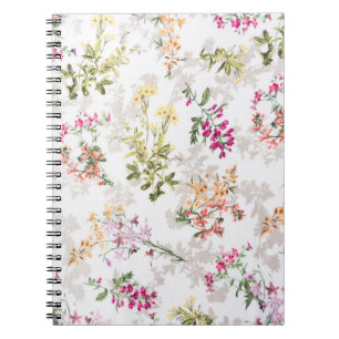 Caderno Espiral Padrão floral gentil