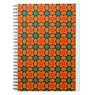 Caderno Espiral Padrão Floral Geométrico Marroquino Boêmio