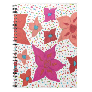 Caderno Espiral Padrão Floral Negrito