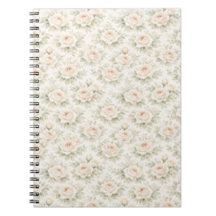 Caderno Espiral Padrão Floral Nupcial