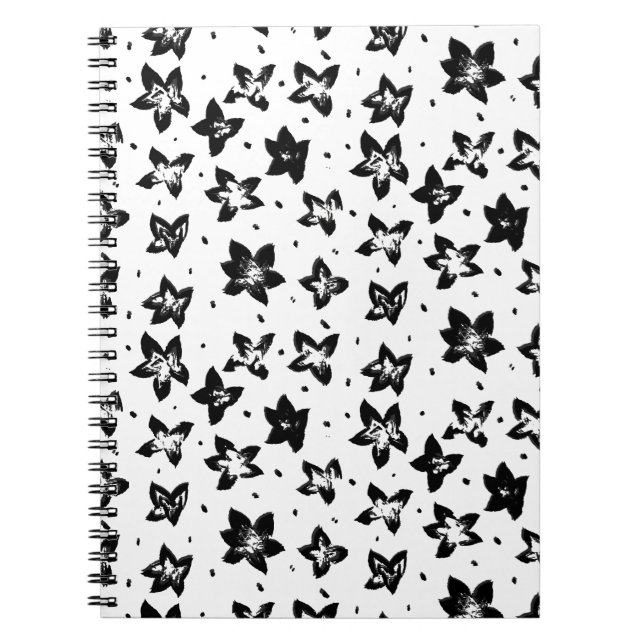 Caderno Espiral Padrão Floral Reconstruído - Gótico acromático (Frente)