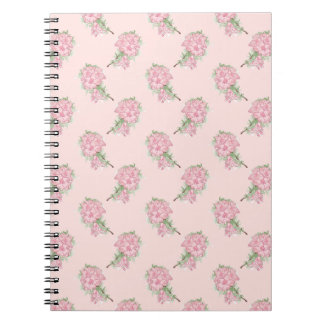 Caderno Espiral Padrão Floral Rosa Suave | Flor Romântica
