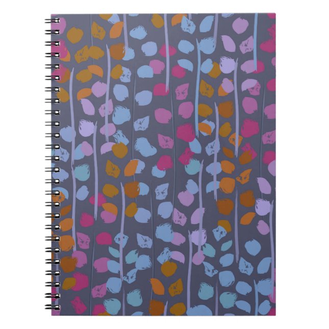 Caderno Espiral Padrão floral uniforme estilizado. Imitação da Vin (Frente)