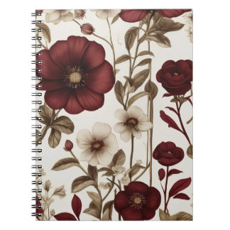 Caderno Espiral Padrão floral vintage